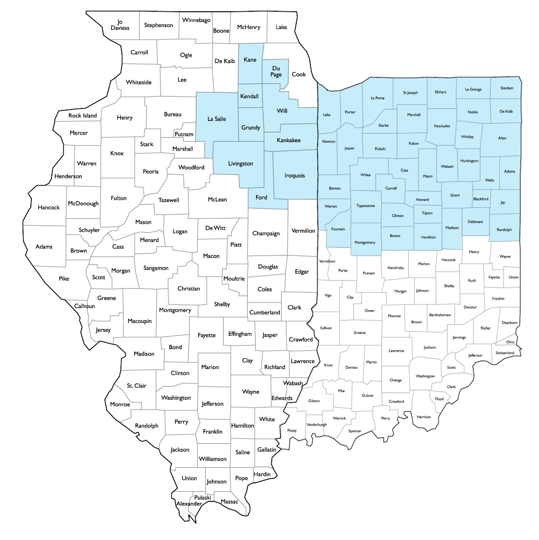 Illinois Indiana Map